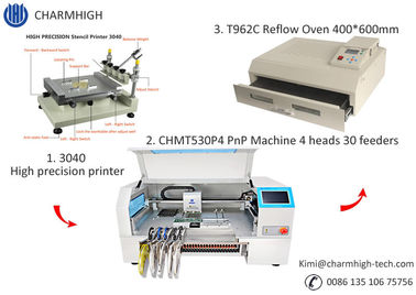 High Precision 4 Placements Head Benchtop SMT Line Machine